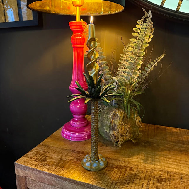 Cast Iron Large Palm Tree Candlestick - New