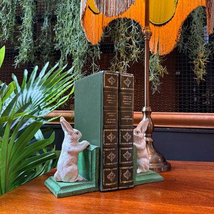 Cast Iron Pair of Rabbits Bookends - New