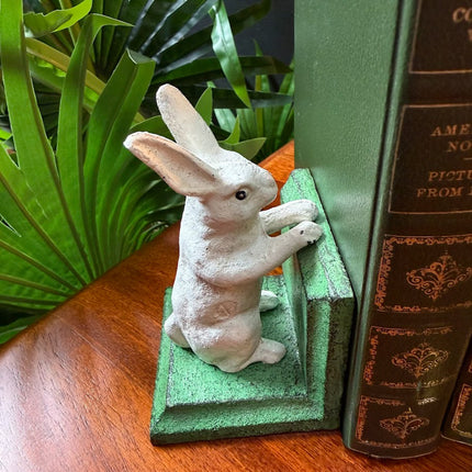 Cast Iron Pair of Rabbits Bookends - New