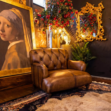 Cavendish Chesterfield in Hand Antiqued Buffalo Leather - New