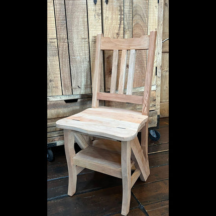 Chair Step in Unfinished Mahogany Wood