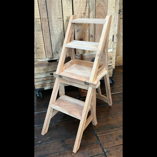 Chair Step in Unfinished Mahogany Wood