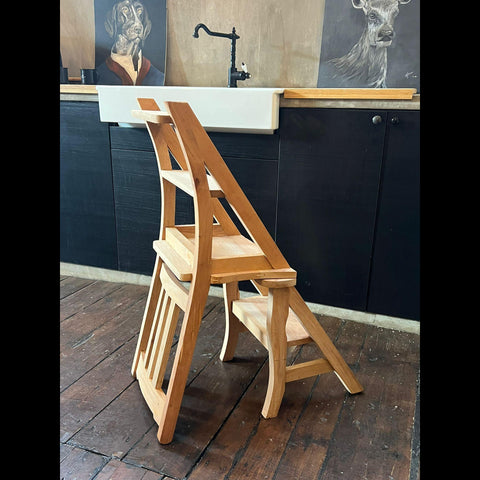 Chair Step Unfinished Mahogany Wood (44 x 44 x 89cm)