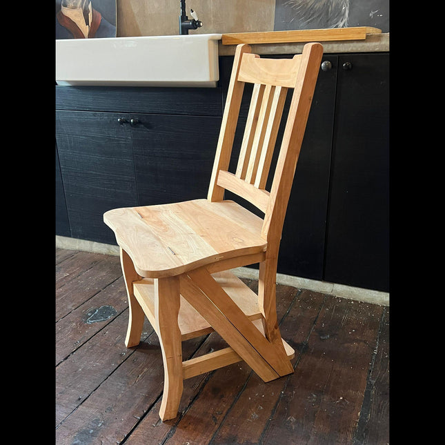 Chair Step in Unfinished Mahogany Wood