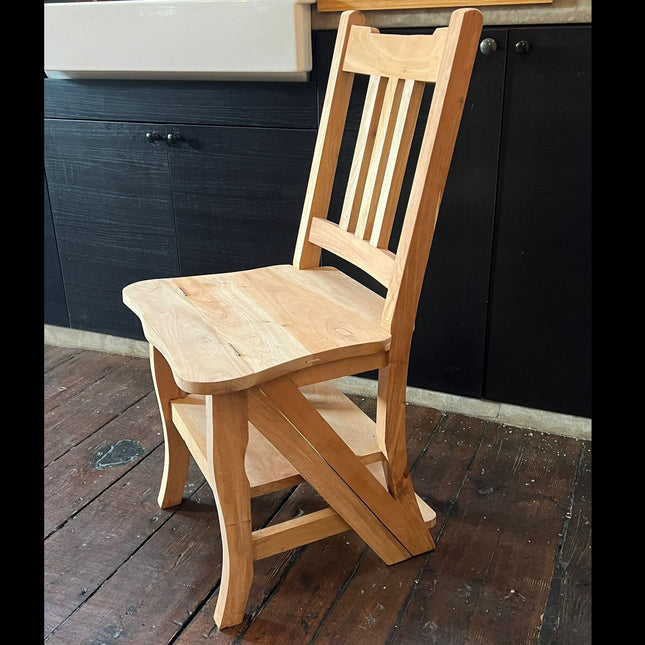 Chair Step in Unfinished Mahogany Wood