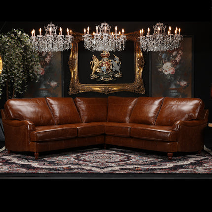 Charles 2 Corner 2 Sofa in Cuba Tan Leather