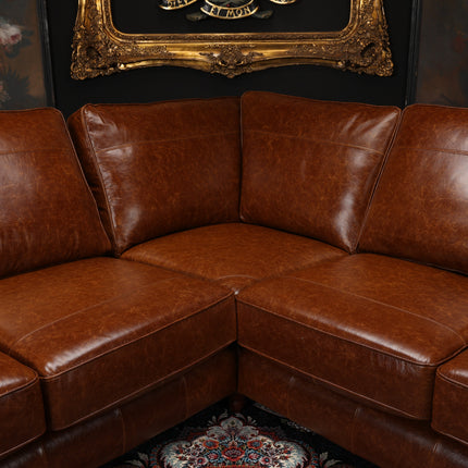 Charles 2 Corner 2 Sofa in Cuba Tan Leather