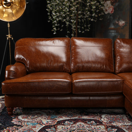 Charles 2 Corner 2 Sofa in Cuba Tan Leather