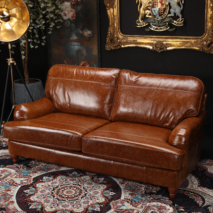 Charles 3 Seater Sofa in Cuba Tan Leather