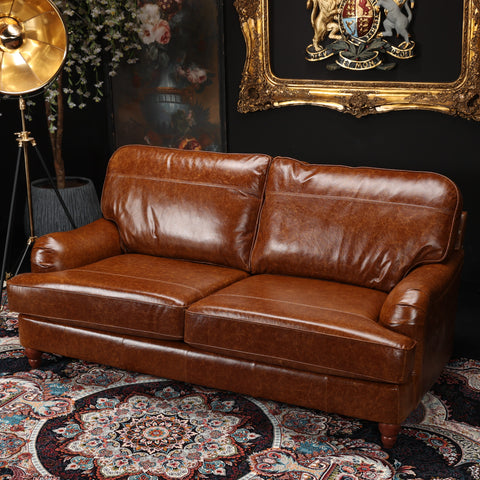 Charles 2 Seater Sofa in Cuba Tan Leather