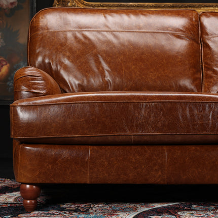 Charles 3 Seater Sofa in Cuba Tan Leather