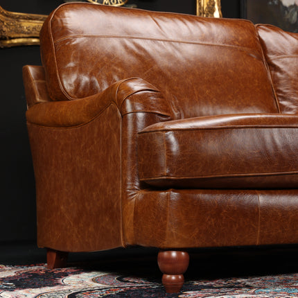 Charles 3 Seater Sofa in Cuba Tan Leather