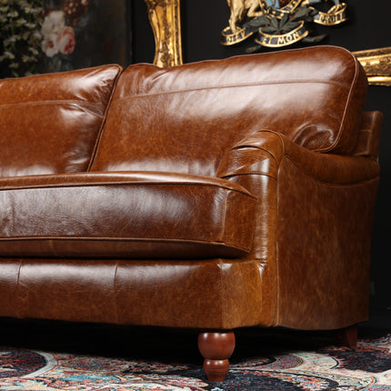 Charles 3 Seater Sofa in Cuba Tan Leather