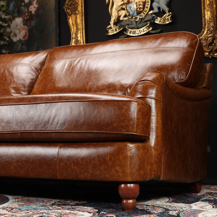 Charles 4 Seater Sofa in Cuba Tan Leather