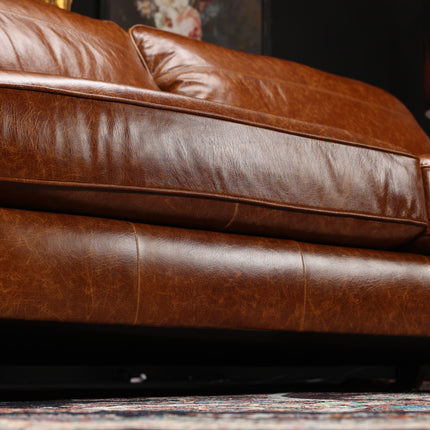 Charles 4 Seater Sofa in Cuba Tan Leather