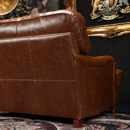 Charles Snuggler Sofa in Cuba Tan Leather