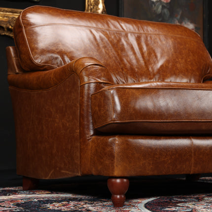 Charles Snuggler Sofa in Cuba Tan Leather