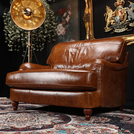 Charles Snuggler Sofa in Cuba Tan Leather