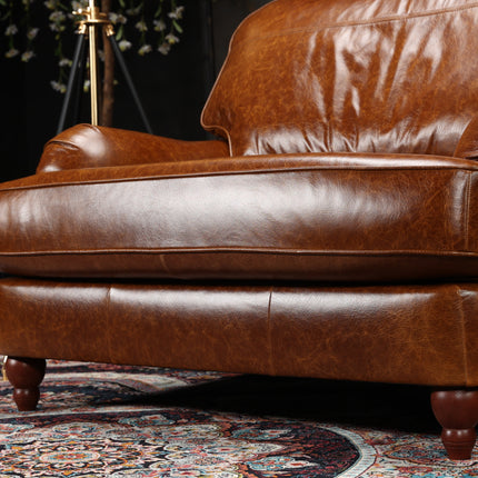 Charles Snuggler Sofa in Cuba Tan Leather