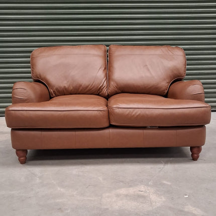 Charles 2 Seater Sofa in Cognac Leather - Ex Display