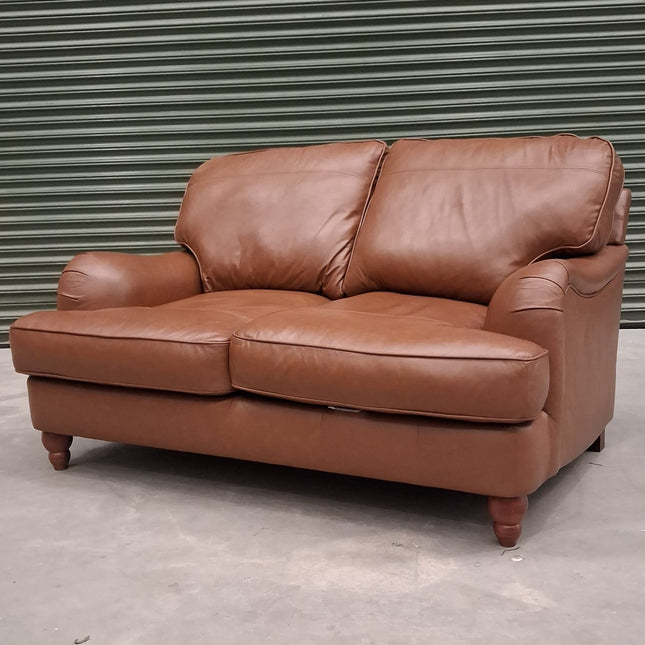 Charles 2 Seater Sofa in Cognac Leather - Ex Display