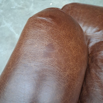 Charles 3 Seater Sofa in Cuba Tan Leather - Factory Seconds