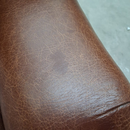 Charles 3 Seater Sofa in Cuba Tan Leather - Factory Seconds