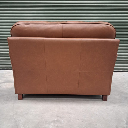 Charles Loveseat Snuggler in Cognac Leather - Ex Display