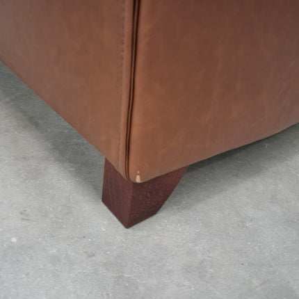 Charles Loveseat Snuggler in Cognac Leather - Ex Display