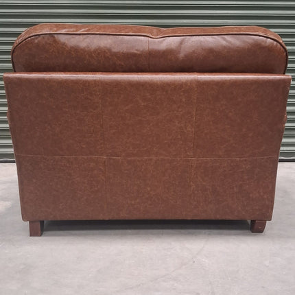 Charles Loveseat Snuggler in Cuba Tan Leather - Ex Display