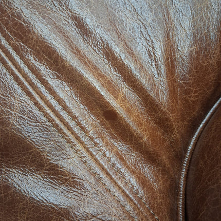 Charles Loveseat Snuggler in Cuba Tan Leather - Ex Display