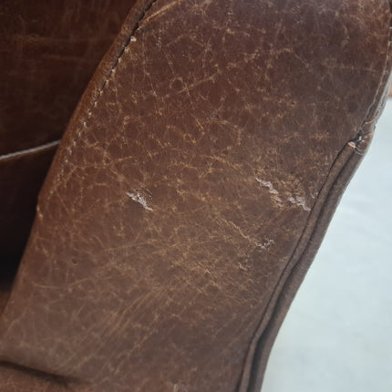 Charles Loveseat Snuggler in Cuba Tan Leather - Ex Display