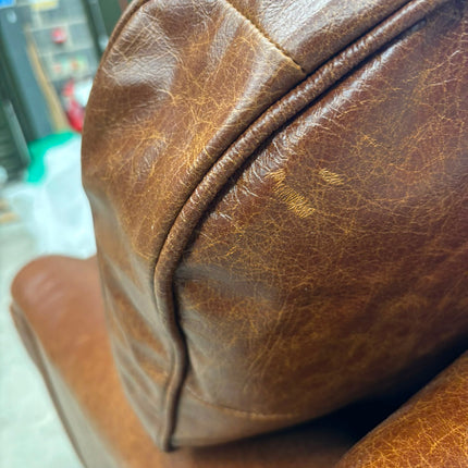 Charles Loveseat Snuggler in Leather - Factory Seconds