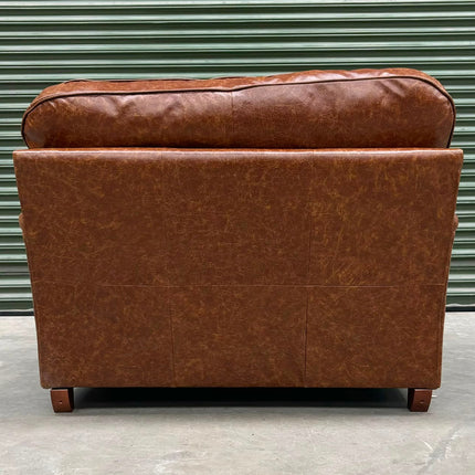 Charles Loveseat Snuggler in Leather - Factory Seconds