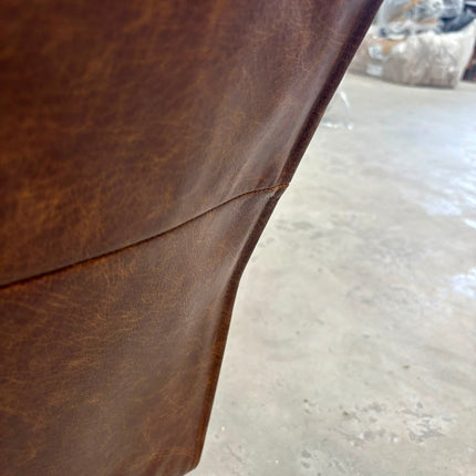 Charles Loveseat Snuggler in Leather - Factory Seconds