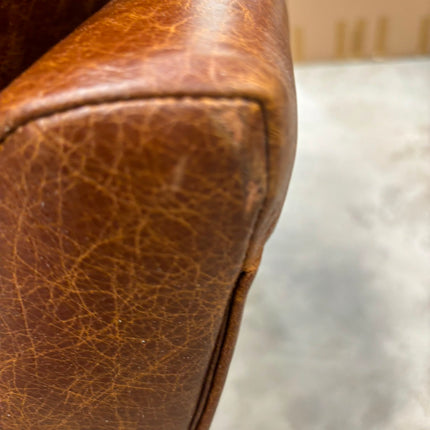Charles Loveseat Snuggler in Leather - Factory Seconds