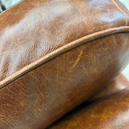 Charles Loveseat Snuggler in Leather - Factory Seconds