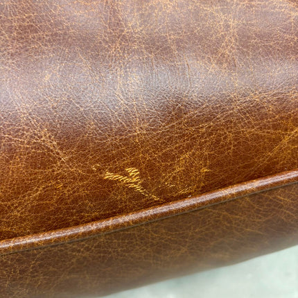 Charles Loveseat Snuggler in Leather - Factory Seconds