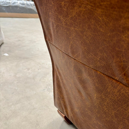 Charles Loveseat Snuggler in Leather - Factory Seconds