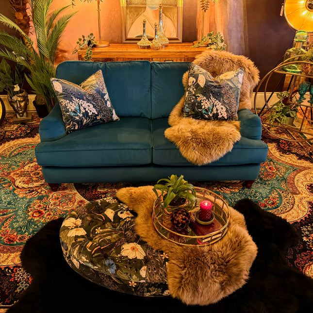 Charles Buttoned Footstool - Patterned