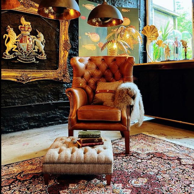 Chessington Chesterfield Wingback Armchair in Leather