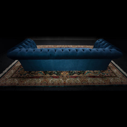 Chessington 4 Seater Chesterfield Sofa in Navy Blue Velvet
