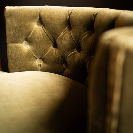 Chesterfield Bar Stool in Green Velvet