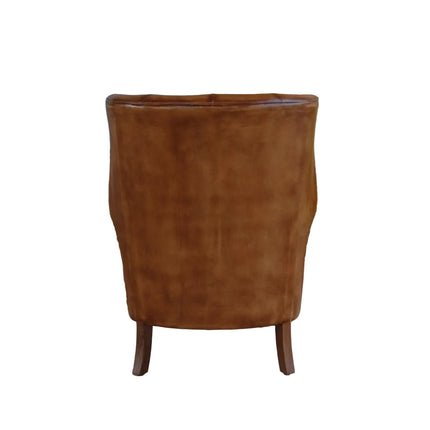 Chesterfield Wing Back in Hand Antiqued Buffalo Leather - Factory Seconds