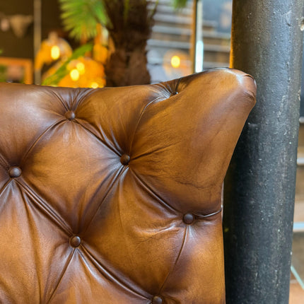 Chesterfield Wing Back in Hand Antiqued Buffalo Leather - Factory Seconds