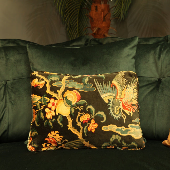 Feather Cushion by Spink & Edgar Charcoal Small Bolster