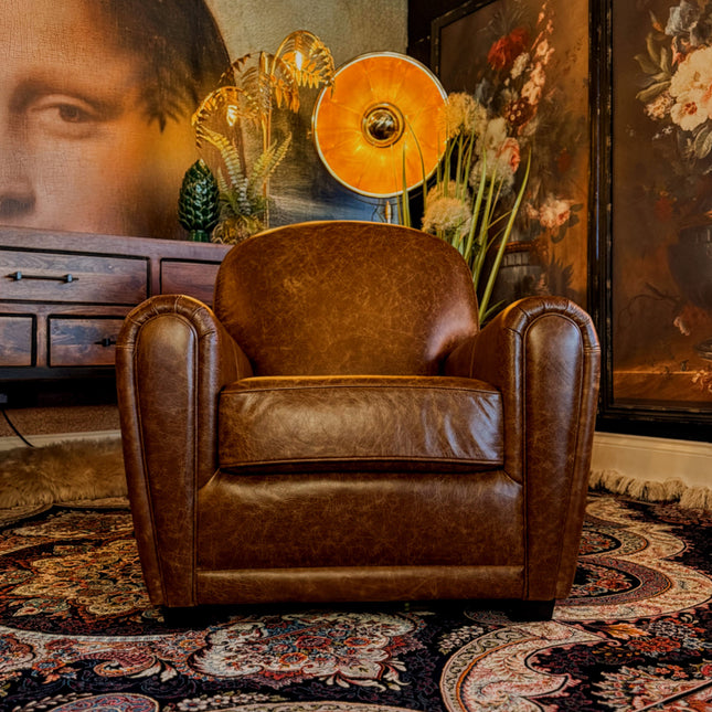 Esly Cigar Accent Chair - Leather