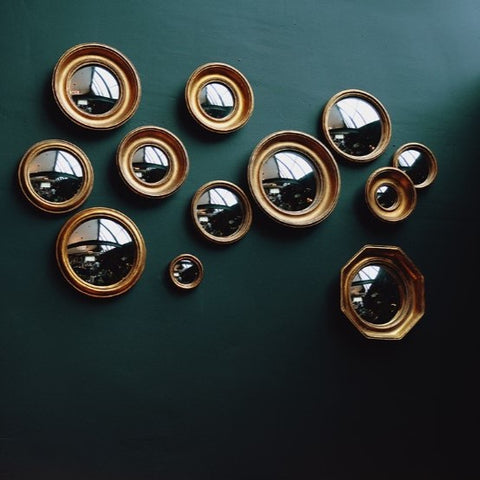 Circular Mirrors (Set of 12 Gold) (various sizes)