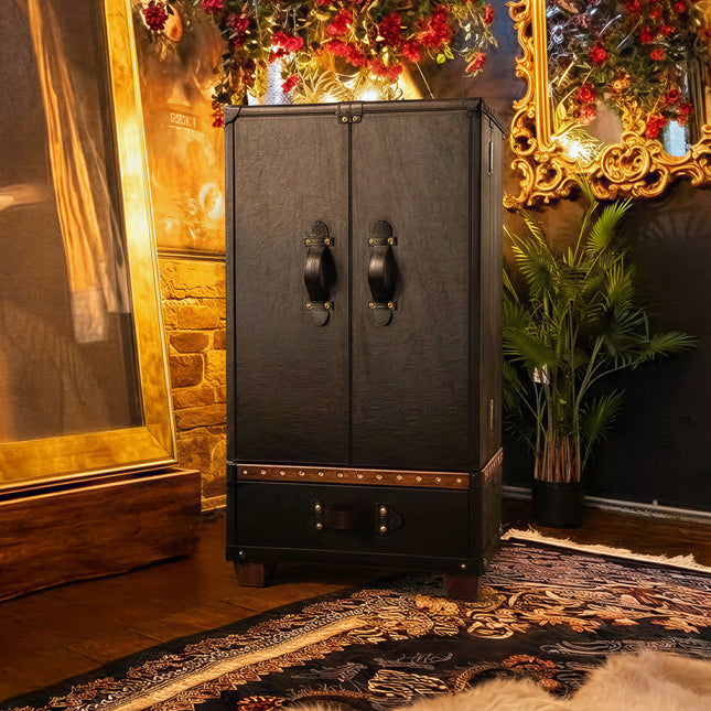 Claridge Sideboard Trunk in Black Leather