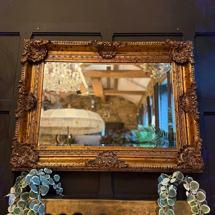 Classic Medium Mirror Gold Rectangular